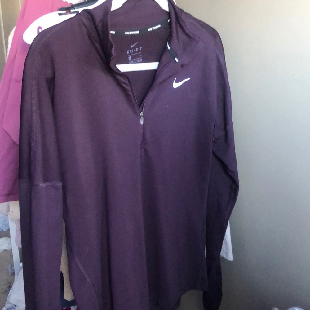 Nike running quarter zip, Maroon long sleeve top - Picture 1 of 3